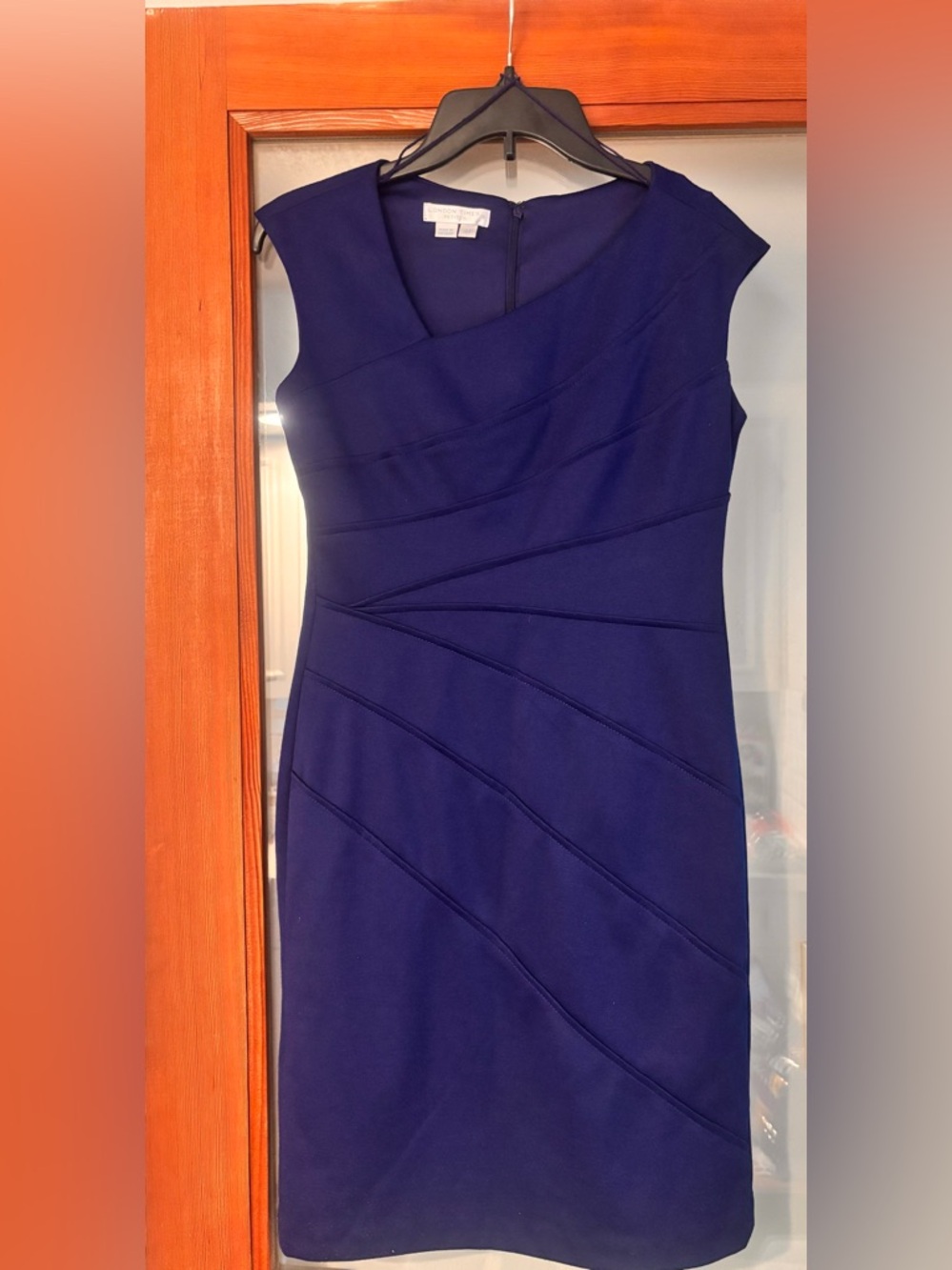 London Times Navy Sheath Dress